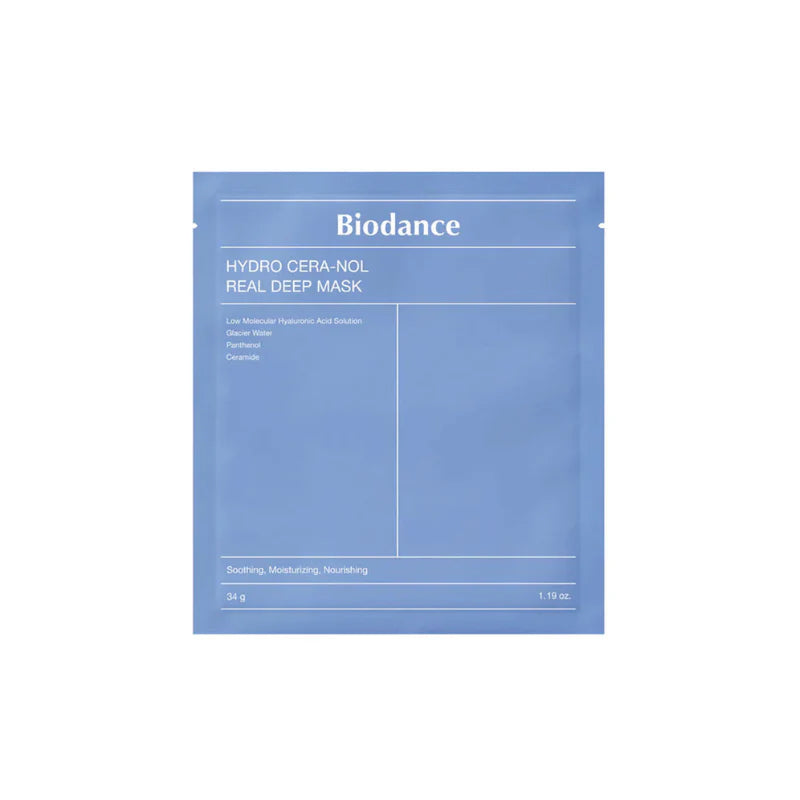 BIODANCE Hydro Cera-nol Masque Profond Réel, Masque Hydrogel, Apaisant