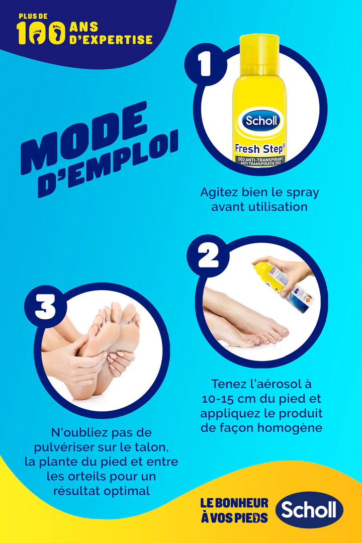 SCHOLL DEODORANT ANTI-TRANSPIRANT PIED FRESH STEP 150ML