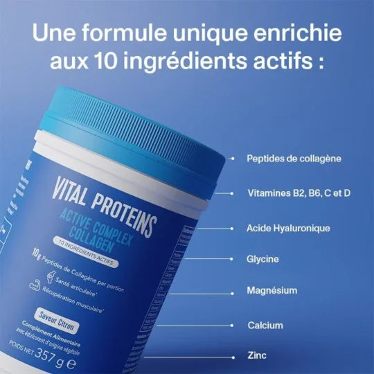 Vital Poteins Active Complex Collagen saveur citron 357 gr