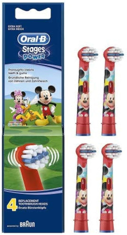 Oral-B Stages Power Lot de 4 têtes de brosse à dents de rechange Mickey Mouse