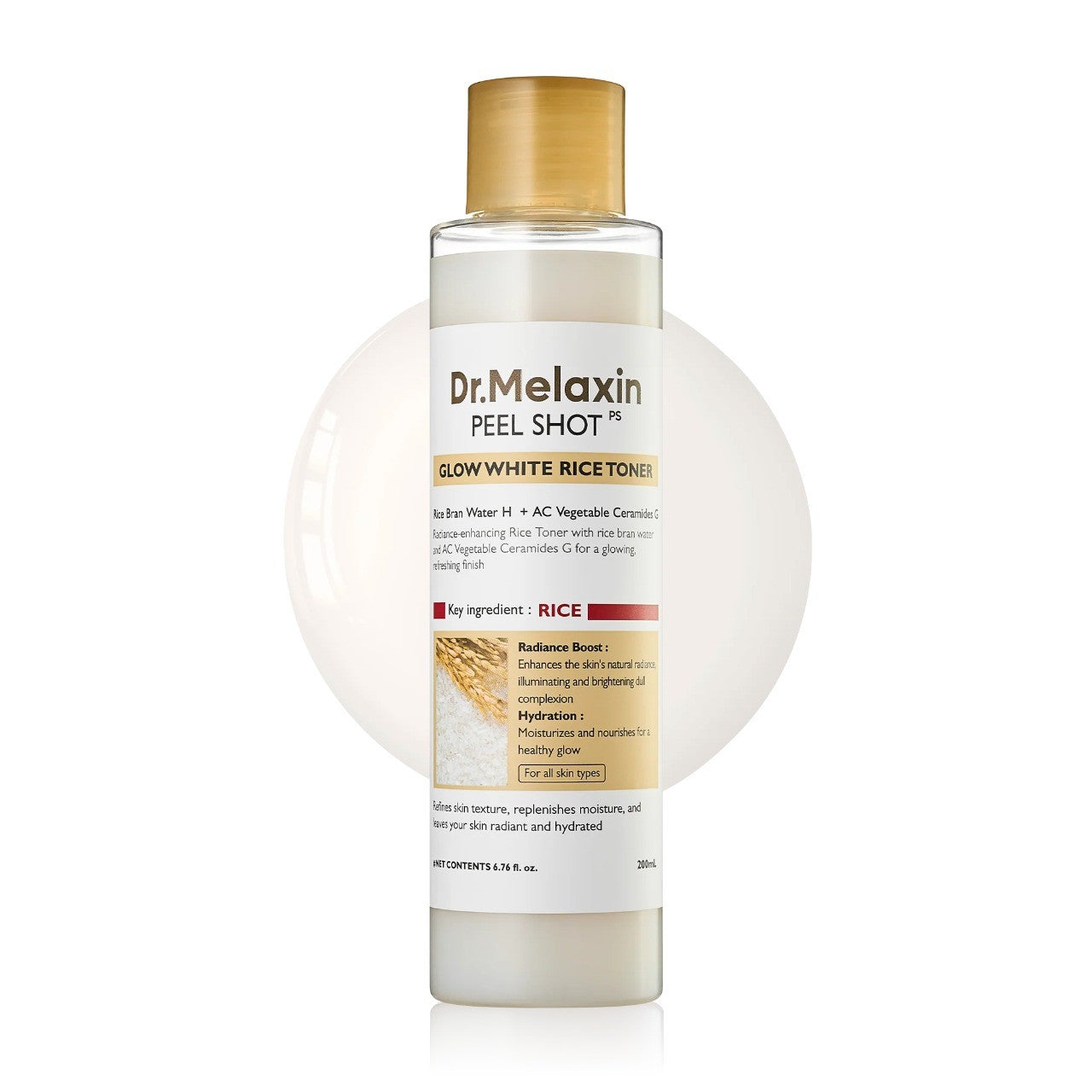 Dr.Melaxin - Peel Shot Glow White Rice Toner - Tonique éclat au riz blanc