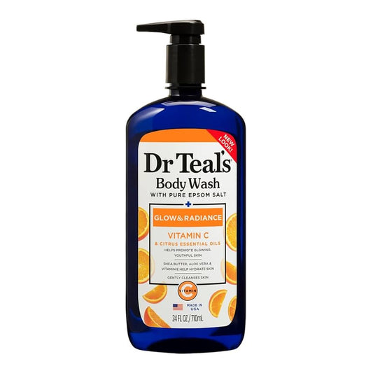 Dr Teal’s Body Wash with Pure Epsom Salt, Glow & Radiance with Vitamin C 710 ml