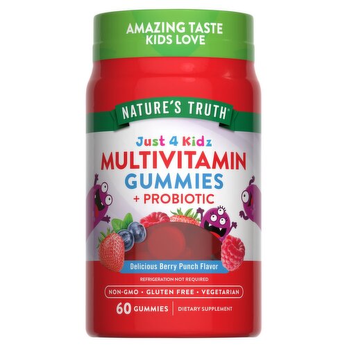 Nature's Truth Multivitamin Gummies + Probiotic Just 4 Kidz - Berry Punch